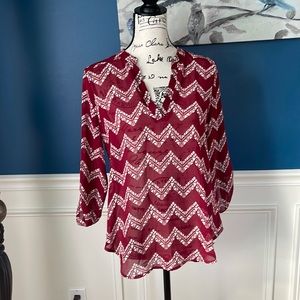 Maroon and white tunic